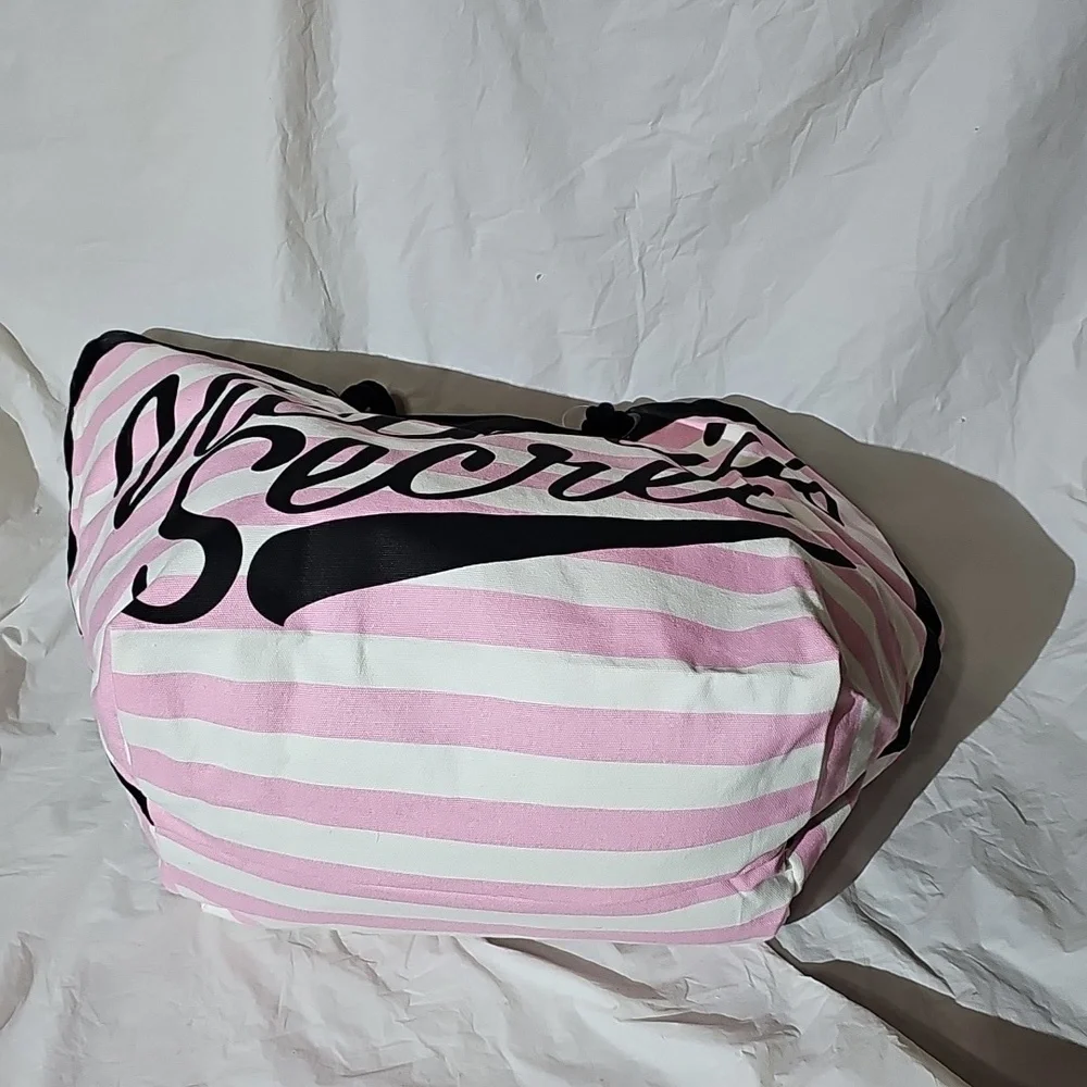 Victoria's Secret Pink, White Striped Tote New - Picture 3 of 14